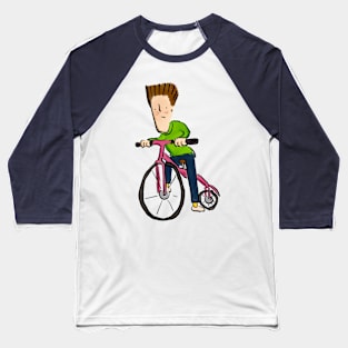 Cool Looking Boy Riding Bicycle Baseball T-Shirt